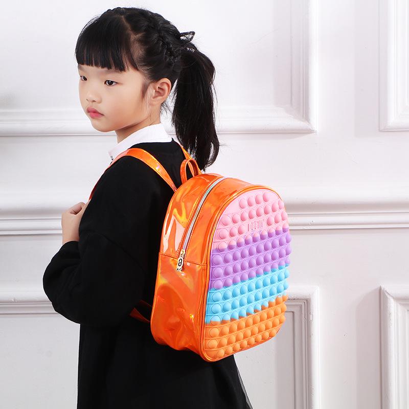 Backpack Mouse Buster: Decompression Bubble Fun Silicone Schoolbag for Kids