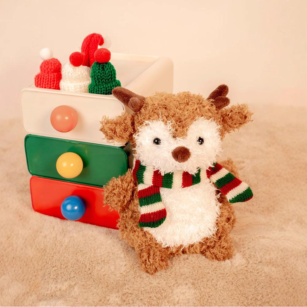 2024 Christmas Reindeer Scarf & Holiday Figurine Gift
