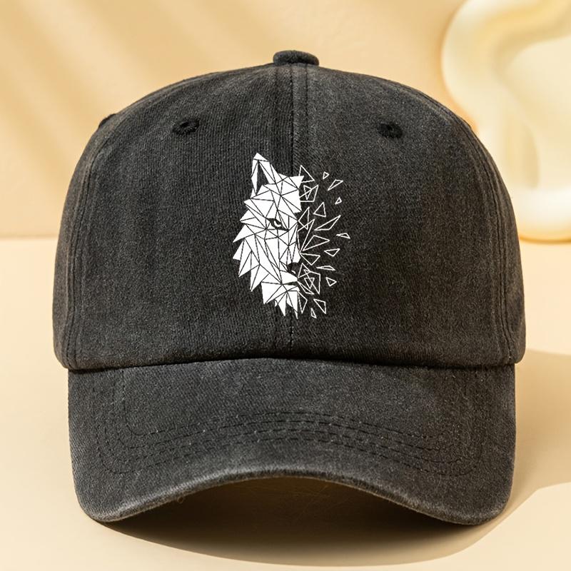 

Unisex Vintage Washed Baseball Cap with Wolf Head Print Soft Lightweight Trucker Hat for Men WomenFor Any Season One Size