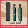 Automatic UV Three-Fold Umbrella - Black Glue Sun/Rain Protection with Printed Logo