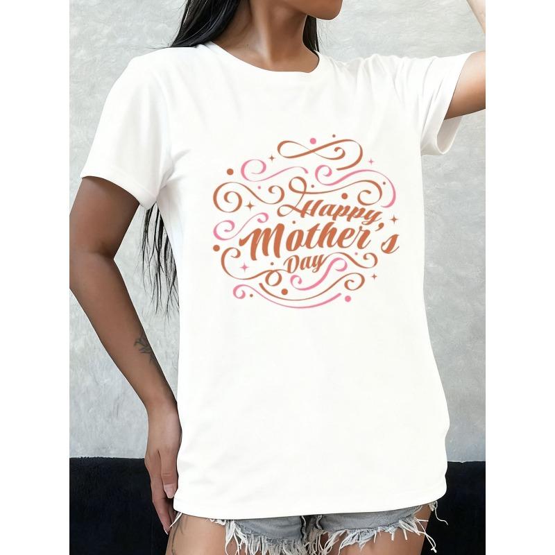 

Happy Mother S Day Tee for Women | White Funny Gifts, Spring and Summer Clothing, Fashionable Printed T-shirt, Wearable Year-round S белый