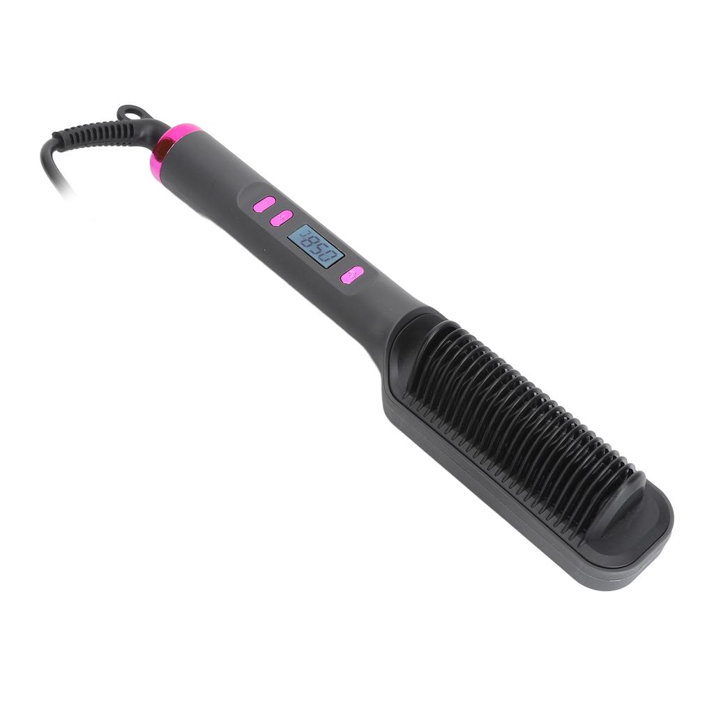 Hair Straightener Brush 3D Teeth Multi Temp Modes PTC Uniform Heating Negative Ion Auto Off Straightening Comb
