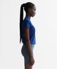Minasu Venode Small Track Logo Active Tshirts_Blue (Crop Fit)