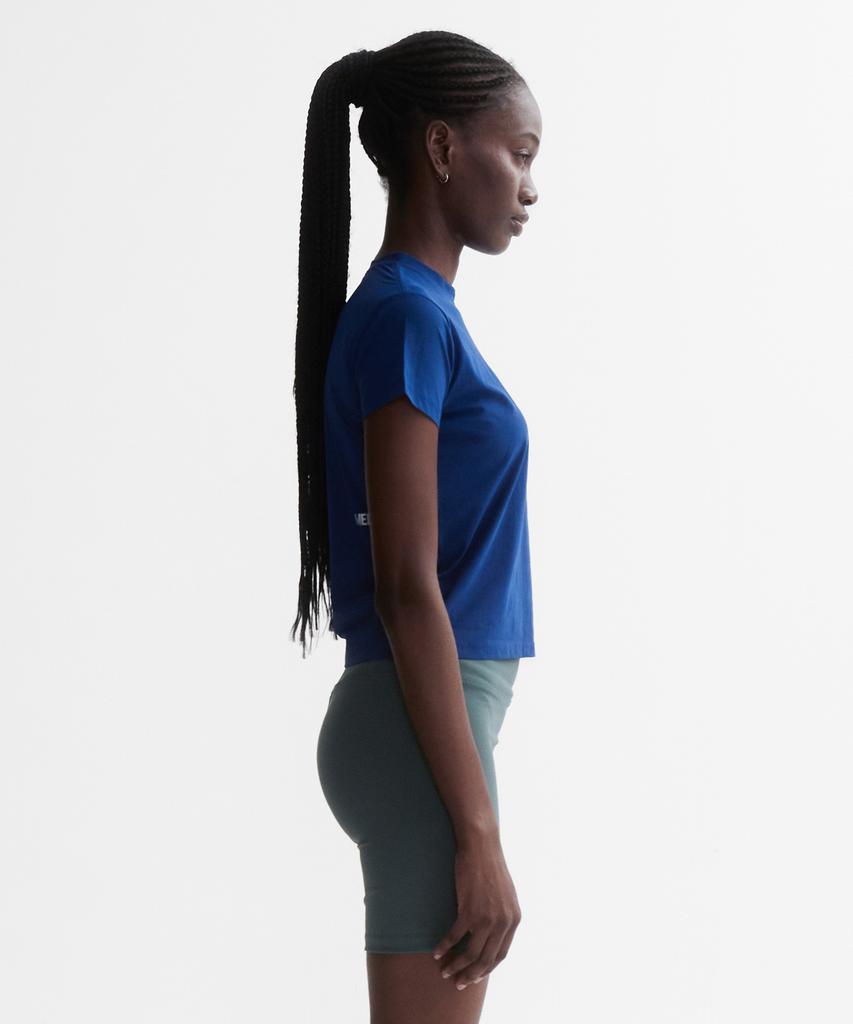 Minasu Venode Small Track Logo Active Tshirts_Blue (Crop Fit)