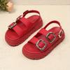 Women's Summer Beach Vacation Fashion Double-Buckle Design Comfortable Trendy Versatile Indoor Outdoor Bohemian Style Sandals