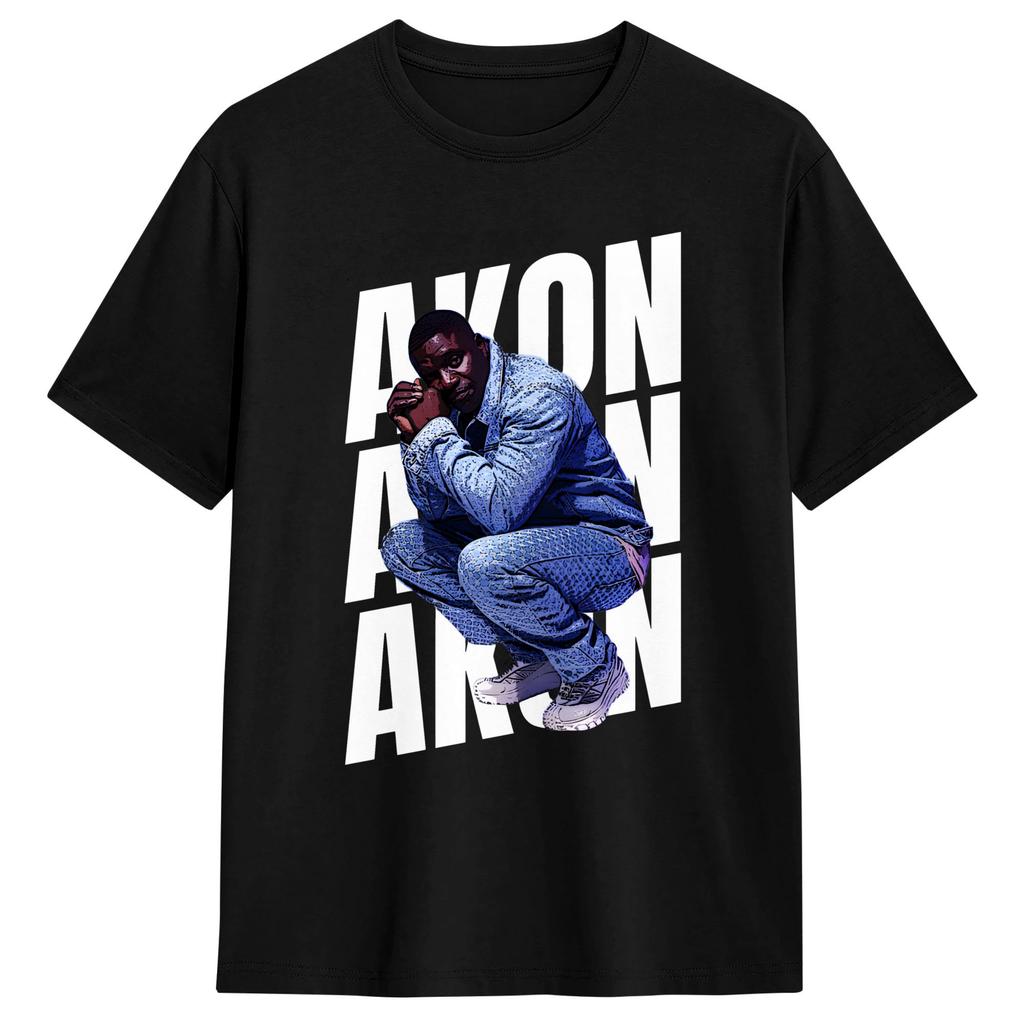 Unisexs Akon T Shirt Tour Pure Cotton Clothing Funny Short Sleeve O Neck Tees Plus Size TShirts