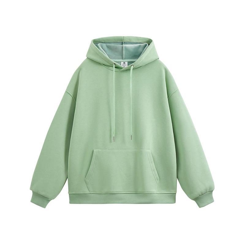 

Fall Winter Fleece-Lined Thickened 450g Sweatshirt Women s Silver Fox Warm Hooded Top Youth Trendy Minimalist Casual Solid Color Fashionable Oversized 3XL
