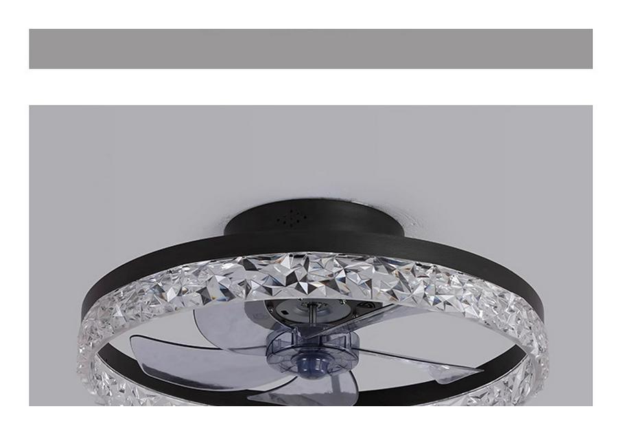 Large Wind Power Ceiling Fan with Light - Invisible Blades, Frequency Conversion for Living and Dining Rooms, Bedrooms