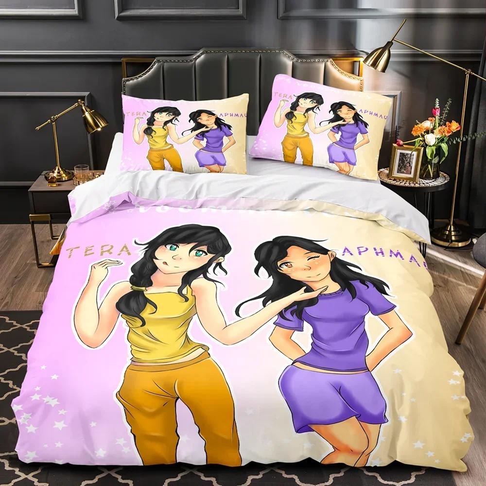 Aphmau Kawaii Aphmau Comfortable Duvet Quilt Cover Pillowcase Bedding Set Children Bedroom Decoration Home Textile