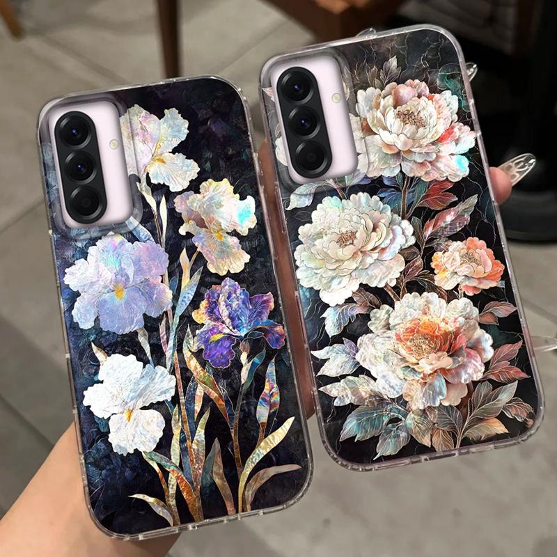 Luxury Flower Aesthetic Women Case For Samsung Galaxy A56 A16 A17 A26 A36 A06 A07 A55 A35 A25 A54 S24 S25 Ultra S22 S23 FE Cover