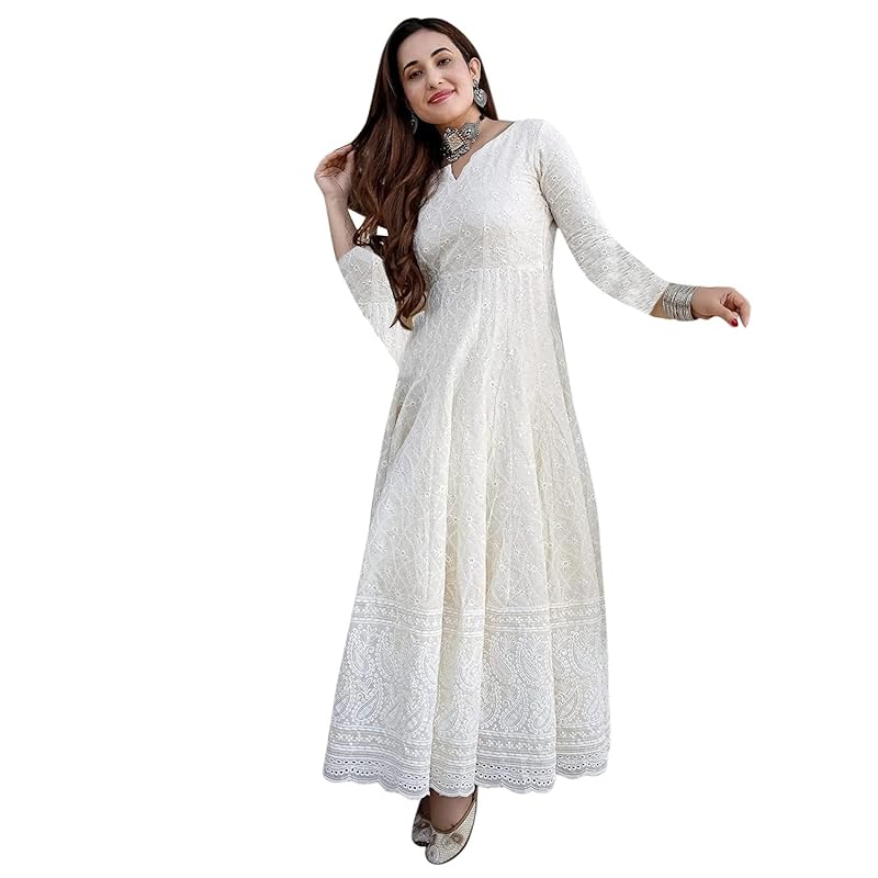 Yashika Women` & Girl` Chikankari Long