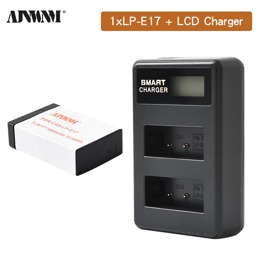 1800mAh LP-E17 LP E17 Camera Battery with USB Cable Charger for Canon EOS RP 200 250D M3 M5 M6 750D 760D T6i T6s 800D 8000D 77D Kiss X8i