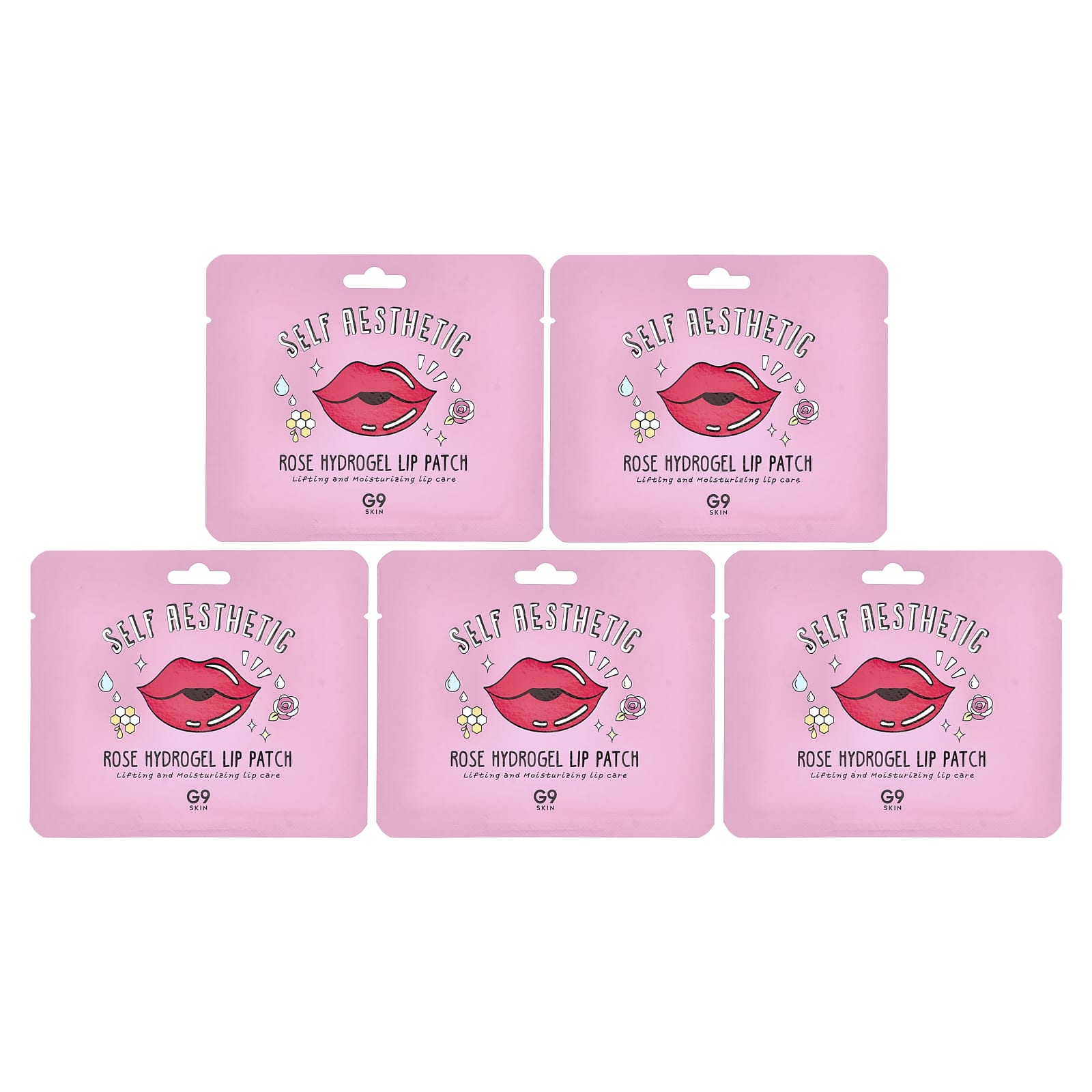 

G9SKIN Self Aesthetic, Розовый гидрогелевый патч для губ, 5 штук, 3 г(0.10 унц)