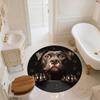 Black Pit Bull pattern round rug,Carpet Rug for Living Room Bedroom  Playroom ,Non-slip Floor Mat,Holiday Gifts and Birthday Gifts.