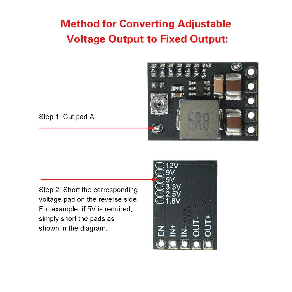 DC-DC Step Down Power Supply Module 4.5-20V To 1.8V/2.5V/3.3V/5V/9V/12V 2A Voltage Adjustable Buck Converter Voltage Regulators