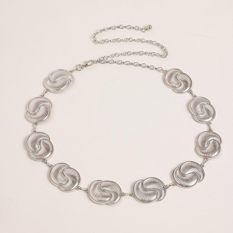 Retro Design Geometric Shape Metal Casual Waist Chain For Vintage Style Women Summer