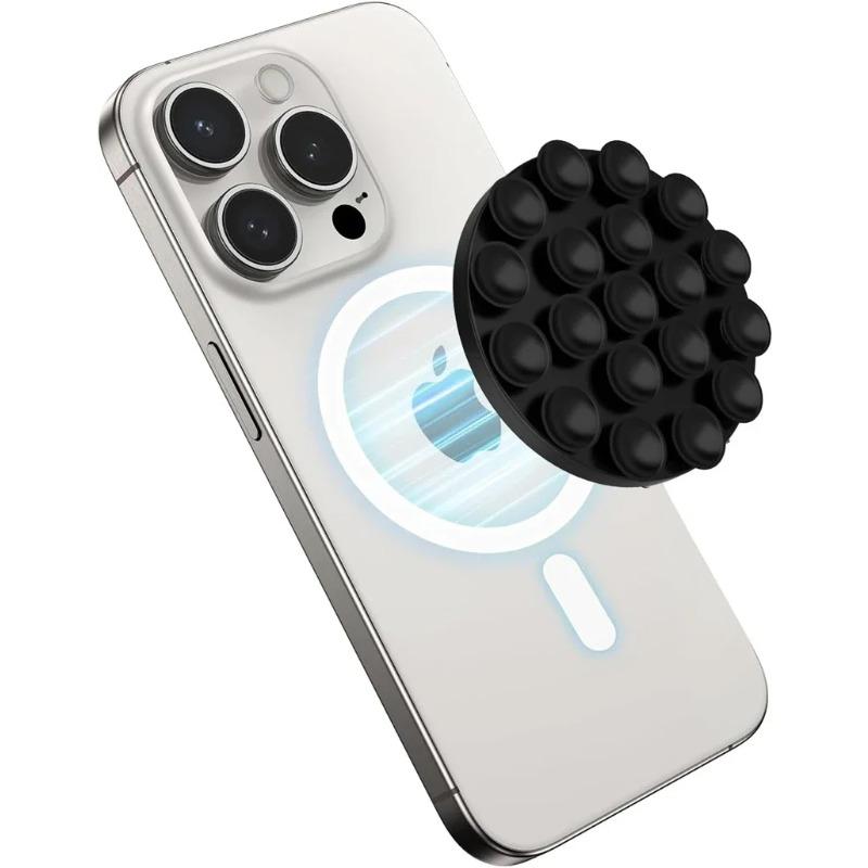 Strong Magnetic Hands Free Silicone Suction Cup Phone Grip Holder for Magsafe Universal Selfies Videos Mac Safe Lazy Mount Stand