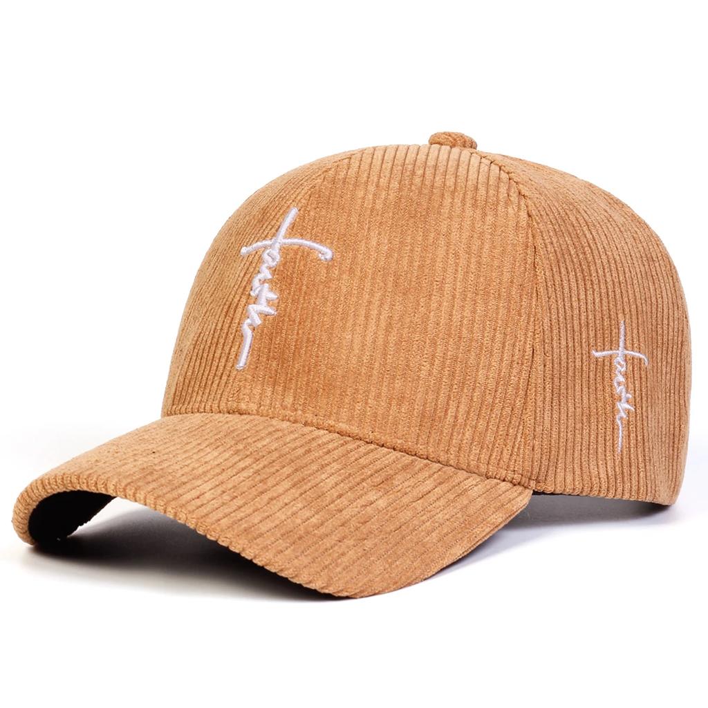Baseball Corduroy Stitching Embroidered Cross Lettering Alphabet Neutral Gender Women  Men For Caps Spring And Autumn Outdoor Adjustable Casual