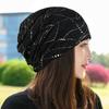 Moon Hat Cotton Breathable Light Turban Cap Air Conditioning Cap Hat Female Spring and Fall Thin Section Lined Head Wrapping Cap