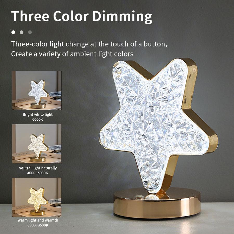 Plug Powered Ramadan Starry Moon Night Light Touch Switch Stepless Dimming for Bedside Study Living Room Bedroom Decor Lighting