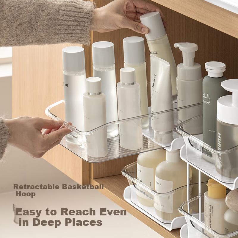 Lazy Corner Pull-Out Double-Layer Multifunctional Bathroom Sink Cabinet Storage Rack