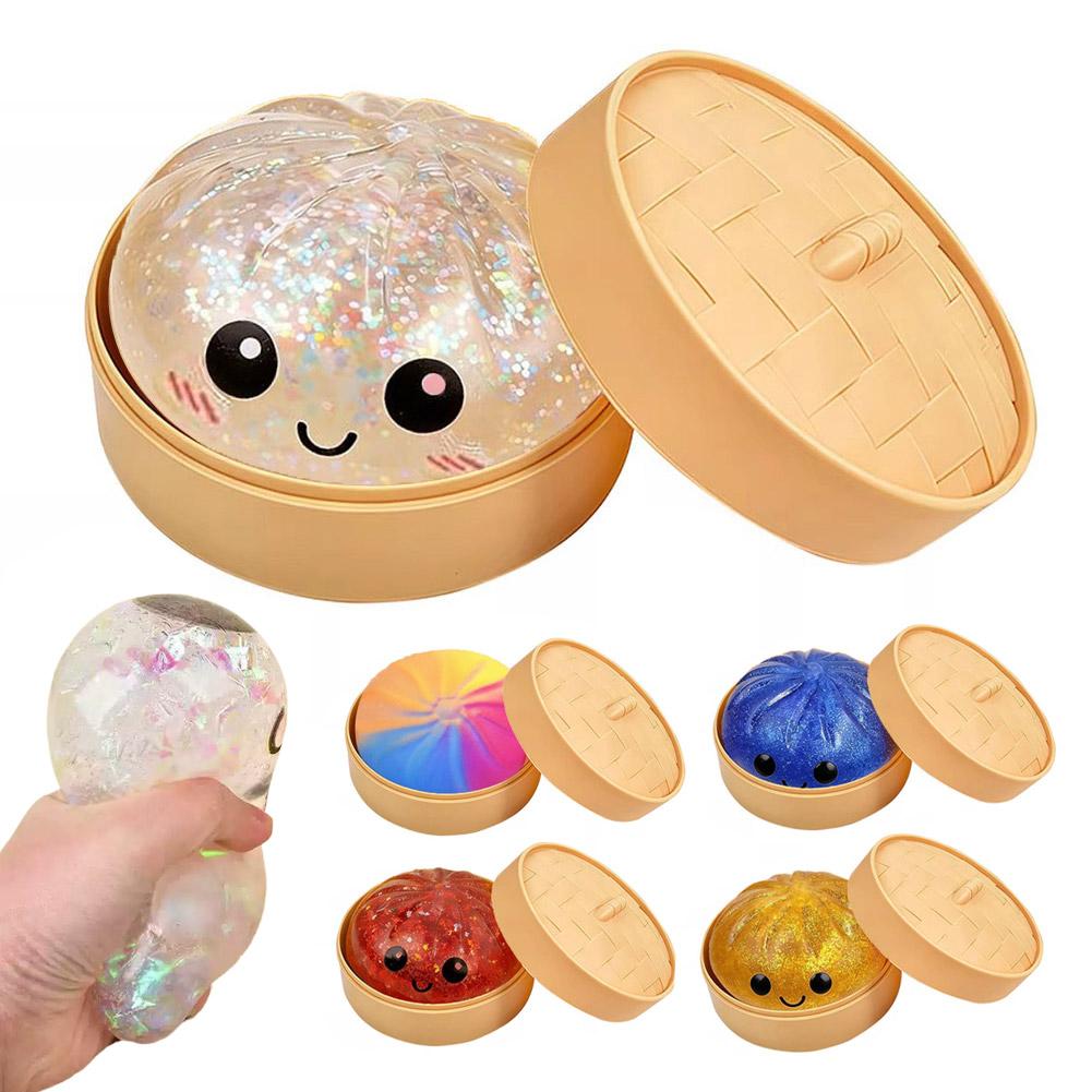 Cute Steamed Bun Stress Relief Toy - Premium High Resilience Fidget Toy Ortable Compact Size For Home Office
