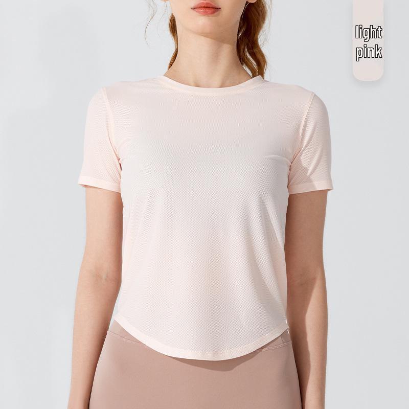 

Женская быстросохнущая футболка с коротким рукавом свободного кроя для йоги и бега Large