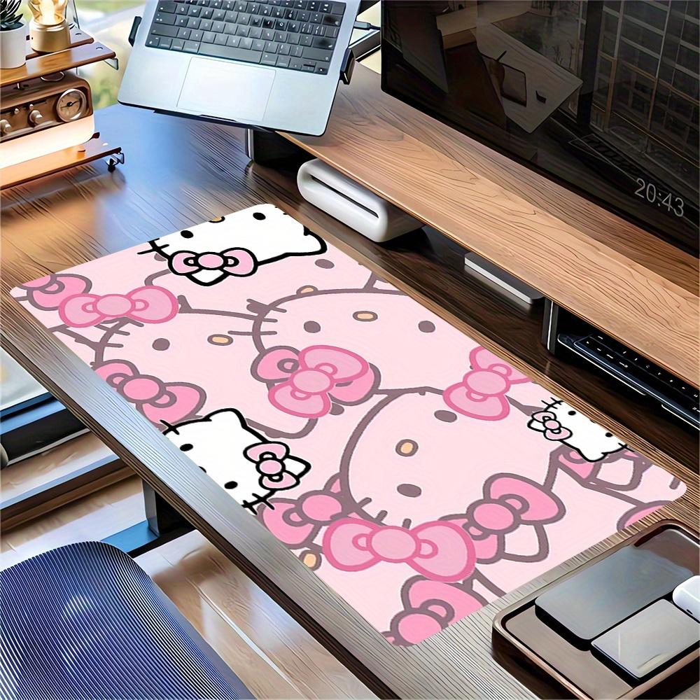Hello Kitty, Pink Bow Themed XXL Mouse Pad - Non-slip Rubber Desk Mat for Gaming and Office Use, Multi-Function Keyboard and Mouse Pad, Idea