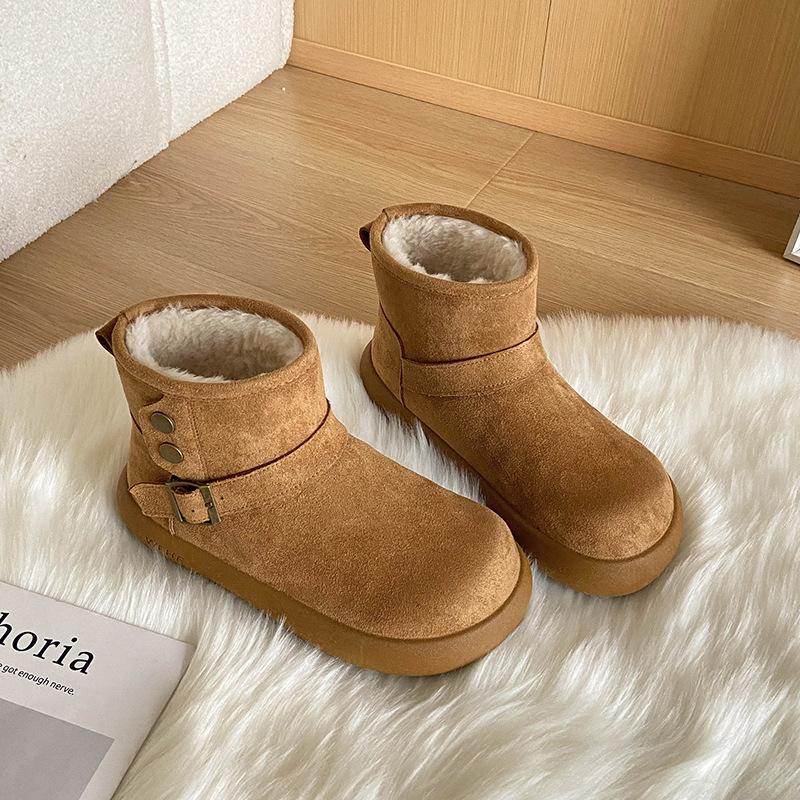 

Women s thick soled belt buckle winter lightweight warm anti cold padded snow boots non-slip wear casual sneakers cotton boots 40 малиновый