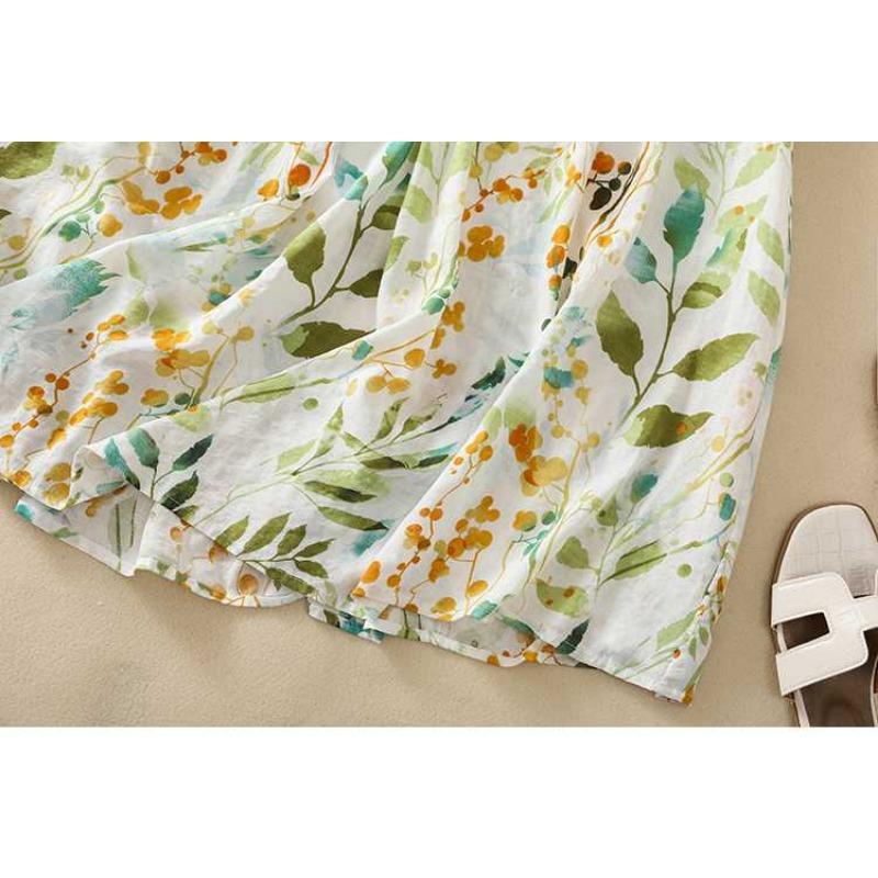 Summer A-Line Floral Big Hem Lined Half-body Skirt