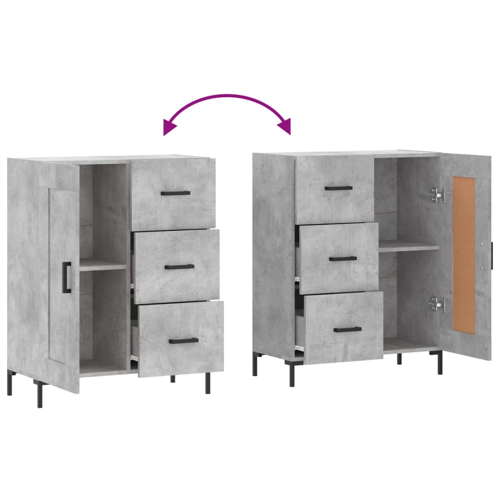 Sideboard Concrete Grey 69.5 x 34 x 90 cm Particleboard