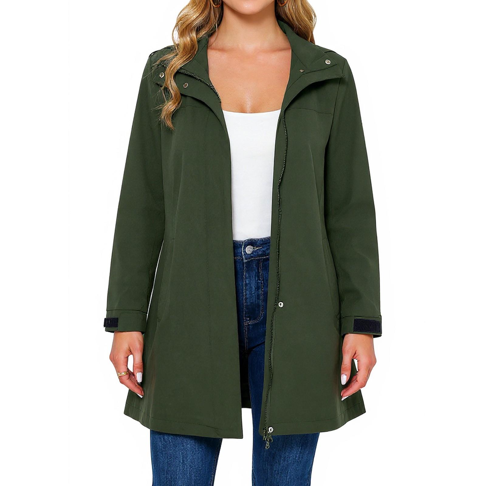 

Куртка женская водонепроницаемая ветровка легкая дождевая куртка с карманами упаковываемая дождевик для женщин с капюшоном XL