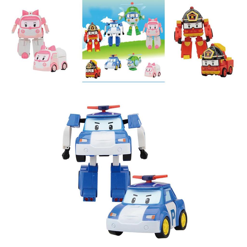 Full Set Of 4pcs Robocar Poli Toys With Transforming Feature Perfect For Easter Decoration