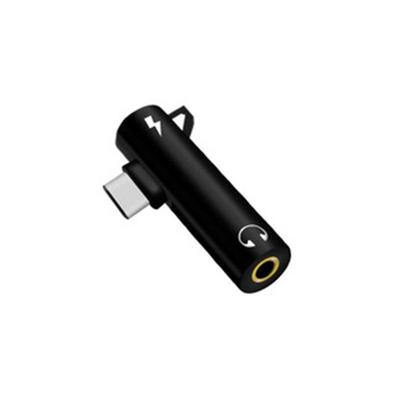 Black Charging Earphone Converter Mini Audio Adapter For Type-C Type-C Audio Type-C To 2 In 1
