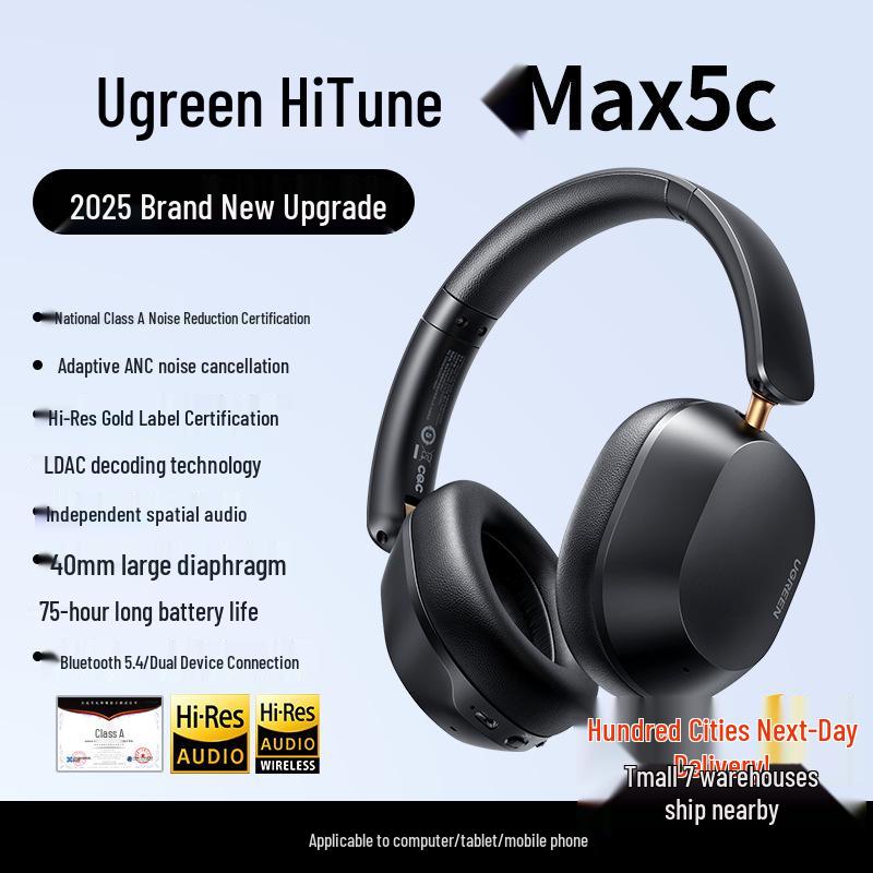 UGREEN Max5c Over-Ear Bluetooth Noise Cancelling Wireless & Wired Gaming Headset 2025