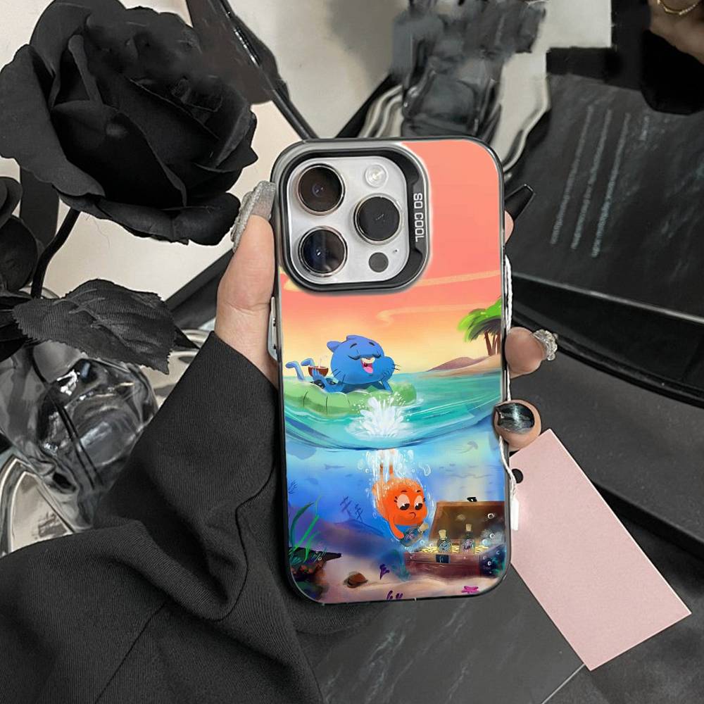 

D-Gumball and Darwin Phone Case For iPhone 17,16,15,14,13,12,Pro MAX Black Matte Shockproof Cover iPhone15promax