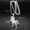 Aesthetic Horse Animal Necklace for Women Men Stainless Steel Silver Color Lucky Collar Party Wedding Gift Jewelry
