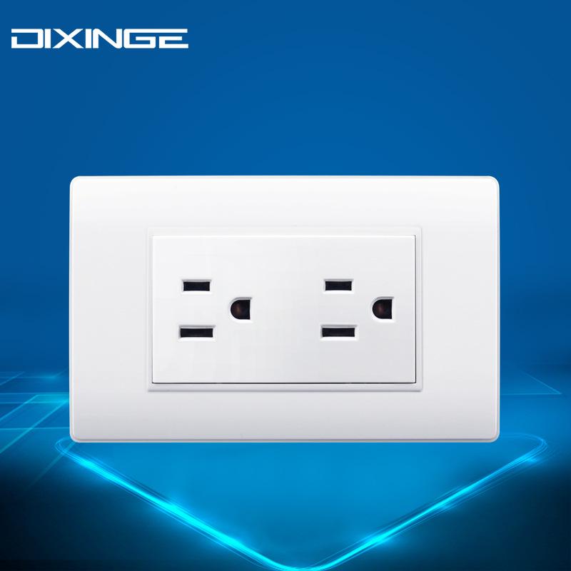 118B Series US Standard Two-Pin Two-Phase Wall Power Socket with PC Shell