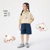 Girls' Casual Puppy Print Turn-Down Collar T-Shirt