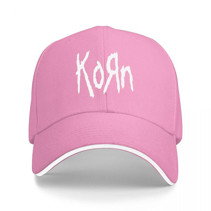 Korn Band Logo Black Baseball Cap with White Embroidered Design for Music Fans and Rock Style Enthusiasts