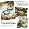 12 Pièces Feuilles de Monstera Vertes Sets de Table Dessous de Verre Isolants Thermiques Serviette de Table Fête d'Anniversaire