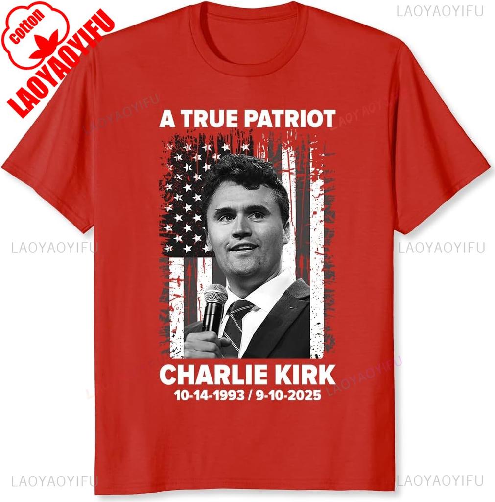 Charlie Kirk Breathable Tee Patriot Graphic Justice Awareness Cotton Unisex Comfortable Vintage Streetwear Pray Design Tops