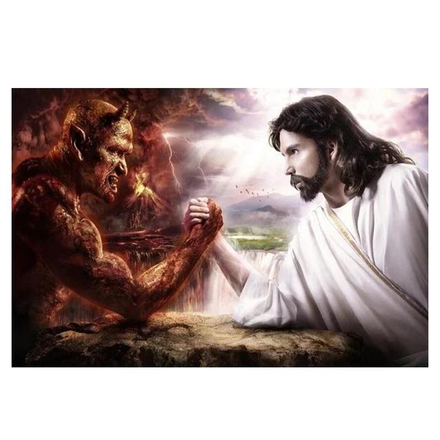 Christian God Jesus The Shepherd Christ Belief Faith The Samaritan Woman Posters Prints Canvas Painting Wall Art Room Decor 20x30cm