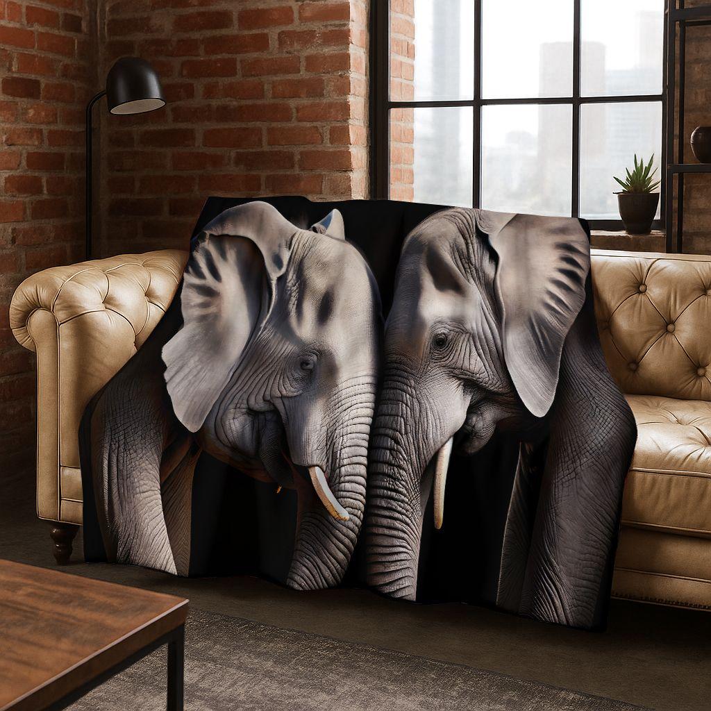 26 Style Wisdom Elephant Cartoon Flannel Blanket,Cozy Soft Throw Blanket for Home Bedroom Bed Sofa Picnic Office Cover Gift Kids