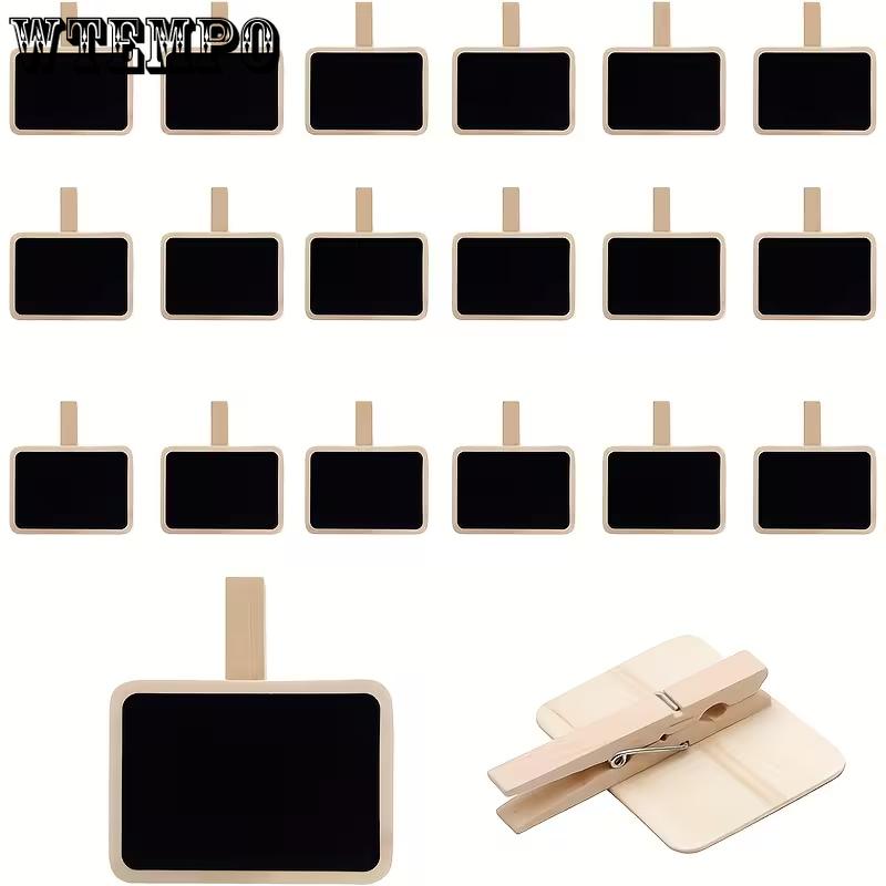 WTEMPO DIY Decorative Blackboard with Clips Writable Unfinished Chalkboard for Creative Message Display Home Decor Photo Wall Party & Shop Display