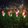 4 Head Solar Lily Flower Lights Outdoor Waterproof LED Landscape Pathway Lamps for Garden Yard Wedding Decoration