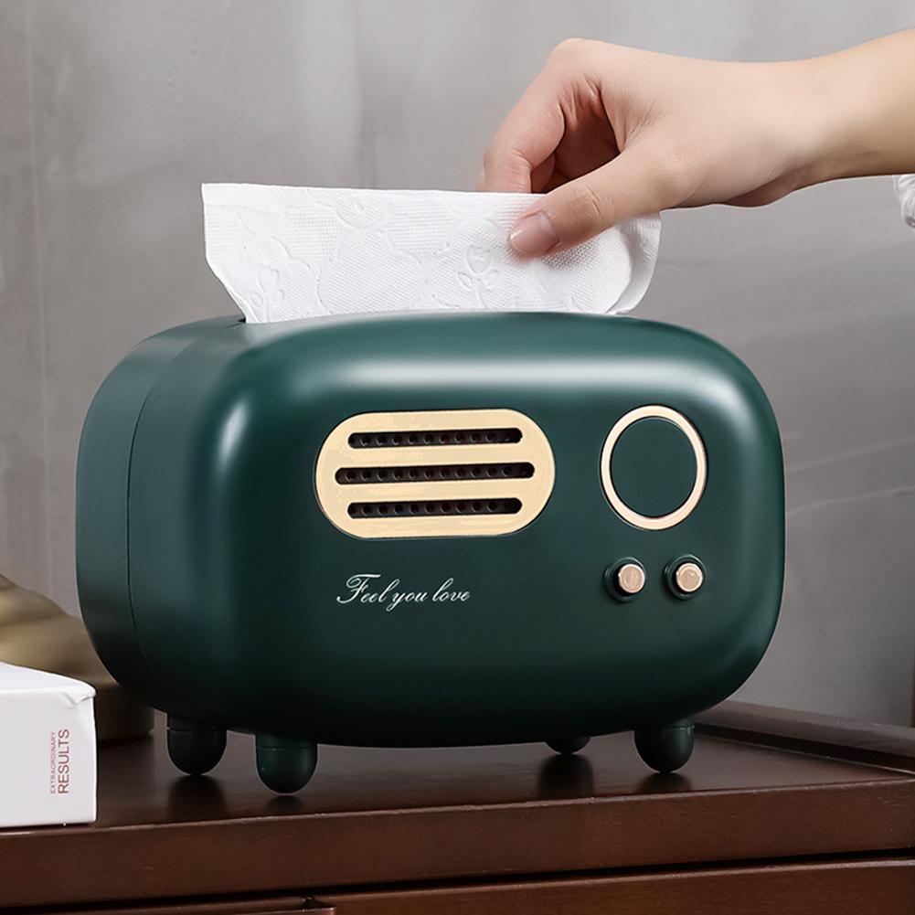 Radio Model Pumping Paper Case Decoration Props Tissue Paper Dispenser Retro  Plastic for Apartment Restaurant
