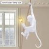 Bymaocar White Vintage Resin Monkey Pendant Light, Vintage 8.2ft Long Hemp Rope Pendant Lamp Lighting Fixture E27 for Bar / Cafe