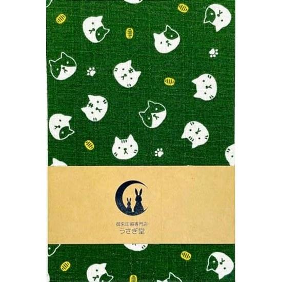 Cat Lucky Coin Large Size Goshuin BookAccordion Type12 Peaks 24 Pages (Single-Sided Use) 48 (Double-Sided (Green)