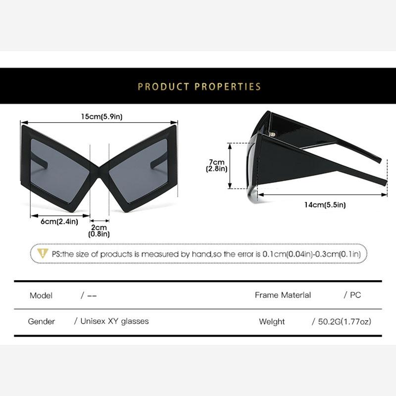 Oversize Okulary Przeciwsłoneczne Kocie Oko Y2K Luksusowe Projektanta Vintage Punkowe Duża Oprawka Specjalny Kształt Odcienie dla Kobiet Mężczyzn